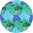 thumbnail image 1 of Ahgly Company Machine Washable Indoor Round Transitional Turquoise Green Area Rugs, 8' Round, 1 of 7
