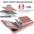 thumbnail image 4 of Feishell for iPhone 12/iPhone 12 Pro Crossbody Wallet Phone Case with Hand Strap & Shoulder Strap,Premium PU Leather RFID Blocking Card Slots Zipper Pocket Back Purse Kickstand Phone Case,Rosegold, 4 of 12