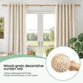 thumbnail image 6 of NewBuros Brown Wood Curtain Rod for Windows, 1" Diameter Heavy-Duty Wooden Curtain Pole Set, Adjustable Length 32 to 120 Inch with Decorative Leaf Finial., 6 of 9
