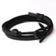 thumbnail image 2 of Nueva pulsera y brazalete de cuero con ancla negra para hombre, joyería de la amistad, 5, 2 of 5