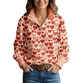 thumbnail image 2 of Women's Valentine Heart Shirt Button Up Long Sleeve Dressy Lapel Collared Blouses Cute Casual Outfits, 2 of 4
