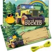 50 PCs You've been Ducked Duck Tags Sunglasses Duck Tag DIY Jeep Duck Card Double Sided in with Hole and Twine for Jeeps Car Hanging Decor Friends Lucky Pass on 3.5x2 Inch-Jungle & Rainbow