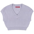 thumbnail image 4 of Socal Look Women's Sleeveless V-Neck Sweater Top in Stretchable Viscose Blend Lavender Fog, L, 4 of 4