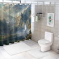 thumbnail image 7 of Orinice Bird Waterfall Mountain Bathroom Decor Set with Hooks, Colorful Luxurious Graphic Print Polyester Fabric Fashion Shower Curtain Set, Chic Modern Design, Multi-Size 60x72, 7 of 7