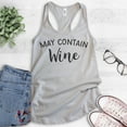 thumbnail image 2 of May Contain Wine Tank Top, Ladies Racerback Tank Top, Cute Wine Tank, Alcohol Tank, Funny Drinking Tank, Silver Gray, XX-Large, 2 of 3