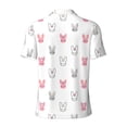 thumbnail image 3 of Xecao Girl Rabbit for Mens' Casual Short Sleeve Button-Down Polo Shirts for a Classic Golf Look, 3 of 9
