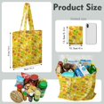thumbnail image 3 of Hedgehog and Floral Design Canvas Tote – Cute Cartoon Animal Reusable Bag, 3 of 5