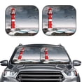 thumbnail image 2 of Haiem 3d Lighthouse In The Surf Windshield Sun Shade: Universal Foldable 2-Piece Car Front Window Sunshade - Blocks Uv Rays, And Reduces Heat,Essential Car Accessory Small, 2 of 7