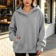 thumbnail image 5 of DISKEBUISS Women's Henley Button Pullover Hoodie Raglan Long Sleeve Fleece Sweatshirt with Pockets Casual Fall Winter Tops, 5 of 6
