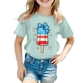 thumbnail image 3 of Hiijoy Girls' Independence Day T-Shirt Americana Short Sleeve Crew Neck T Shirt, Sizes 3-13, 3 of 3