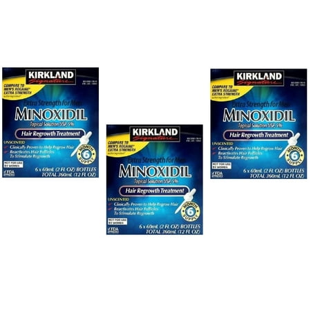 Kirkland Minoxidil 5% Topical Solution Extra Strength Hair Regrowth Treatment for Men (18 month
