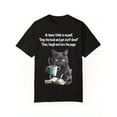 thumbnail image 2 of Men's Summer Cotton T-Shirt with Cat and Book Graphic, Crew Neck, Short Sleeve, Casual Fit, Knit Fabric with Slight Stretch - DERNM, 2 of 6
