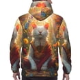 thumbnail image 7 of Lsque Sunshine Flower Meditating Cat Pattern Casual Men's Hoodie,Hooded Sweatshirt with Kangaroo Pocket,Pullover Hoodie-3X-Large, 7 of 7