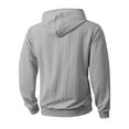 thumbnail image 4 of Quarter Zip Hoodie Men Cable Knit Zipper Hooded Long Sleeve Sweatshirt Men's Casual Solid Color Sweatshirts Gray 3XL, 4 of 4