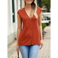thumbnail image 2 of Women's Deep V-Neck Knit Sweater Vest - Sleeveless Button-Up Loose Fit Tops, 2 of 6