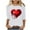 NQR1-Valentine's Day-White, variant on VKOYWKM Womens Valentine's Day Shirts Heart Print Tees Cute Tops Holiday 3/4 Sleeve T Shirts Casual Crew Neck Romantic Tshirts