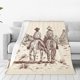 thumbnail image 1 of Fotbe Cowboys Riding Horses Manta de Franela Acolchonada con Estampado, Súper Suave y Esponjosa, Extra Grande para Sofá, Cama, Uso Todo el Año-40"x30", 1 of 7