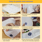 New Brothread Sticky Water Soluble Printable Paper Stabilizer, 6 Pieces