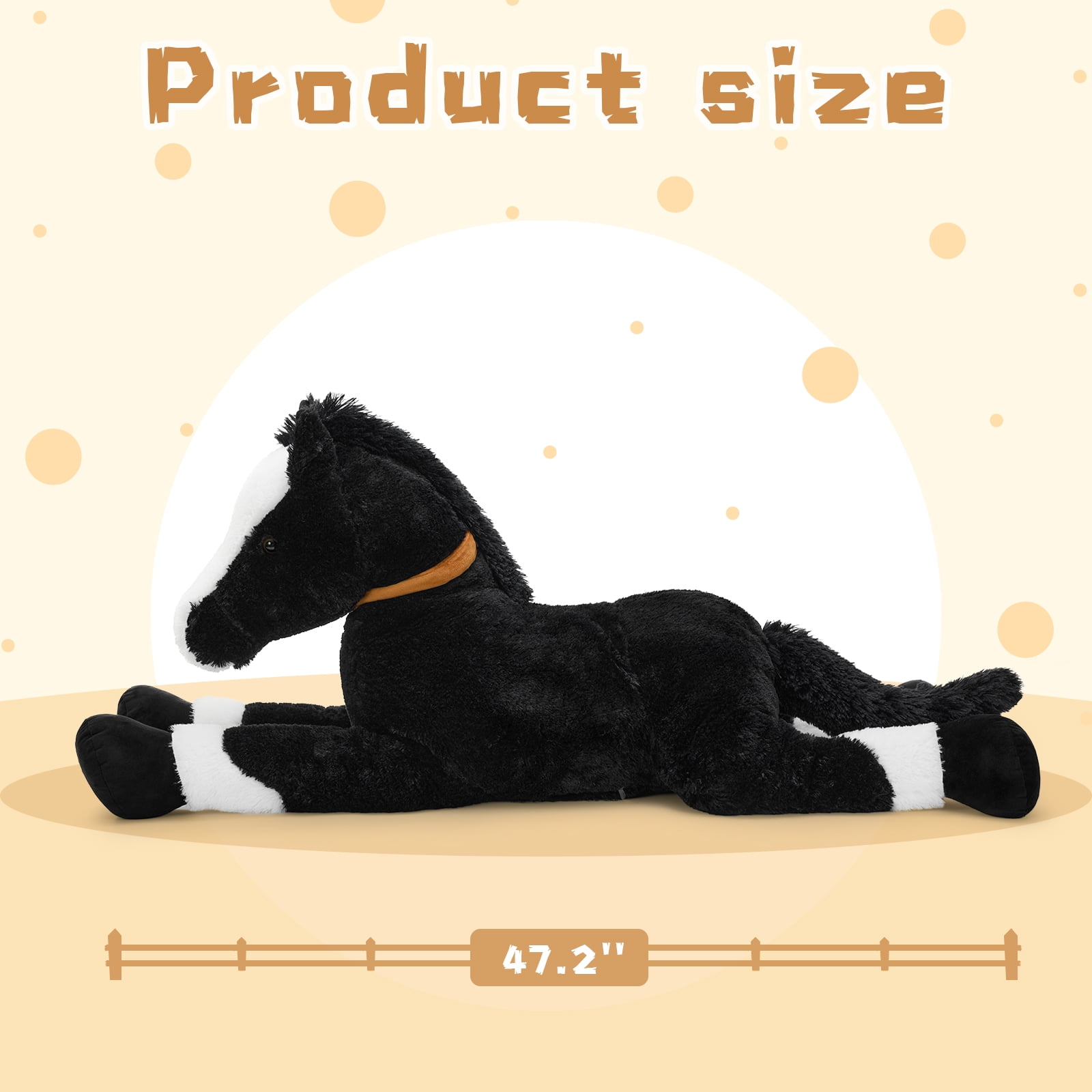 MaoGoLan 47" Giant Horse Stuffed Animal Large Stuffed Horse Plush Toy