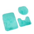 thumbnail image 2 of Olilia Shaggy Bathroom Rugs Sets 3Pcs Bath Mat for Bathroom Non-Slip Bathroom Mats Water Absorbent Bath Rug Floor Mats Soft Washable Shower Rug with U-Shaped Contour Rug Toilet Lid Cover Blue, 2 of 5