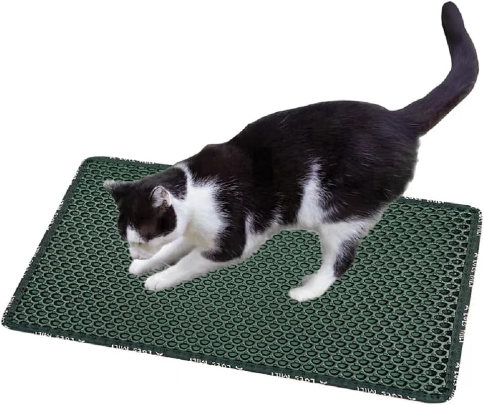 Double Layer Cat Litter Mat, Honeycomb Design, Urine Waterproof, Easy Clean