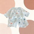 thumbnail image 3 of BFHHYA Kids Girls Cotton Loungwear Sets Cute Print Short Sleeve ShritS Elastic Waist Shorts Set 2 PCS Szie 6 Months-12 Years, 3 of 4