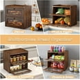 thumbnail image 5 of Double Layer Large Bread Box for Kitchen Counter, Wooden Corner Bread Storage Container with Acrylic Window, Retro Brown, 5 of 8