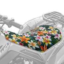 Uorisanigo ATV Seat Cover Waterproof Tropical Flowers Print ATV Seat Cushion Cover 4 Wheeler ATVs Non-Slip Covers Protection Accessories for Sportsman Rancher Foreman Scrambler