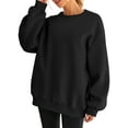 thumbnail image 2 of Women Oversized Sweatshirts Hoodie Fleece Crew Neck Long Sleeve Sweaters Comfy Fall Fashion Outfits Black XXL, 2 of 9