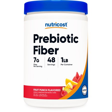 Nutricost Prebiotic Fiber Fruit Punch Flavored (1 Pound) - Vegan, Gluten-Free, GMO-Free