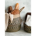 thumbnail image 6 of LE TAUCI Plant Basket, 7 inch Small Black Flower Woven Seagrass Belly Baskets, Home Boho Decor, Storage Laundry Picnic Grocery Straw Bag, 6 of 9