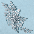 thumbnail image 7 of MIALLO Silver Bridal Hair Comb - Crystal & Pearl Wedding Headpiece - Marquise Rhinestone Hair Clip for Women, 7 of 7