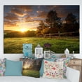 thumbnail image 2 of DESIGN ART Designart "Fenced Ranch at Sunrise" Modern Landscape Art - Multi-color 20 in. wide x 12 in. high, 2 of 5