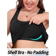 thumbnail image 3 of Alove Womens Plus Size Solid Tank Tops with Shelf Bra Racerback Workout Tops Yoga Shirt Summer Cotton Undershirt, 3 of 8
