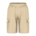 thumbnail image 4 of Generic Boys Cotton Cargo Shorts Teens Golf Casual Lightweight Elastic Waistband Comfy Long Short Pants Multi Pocket Wide Leg Bermuda, 4 of 8
