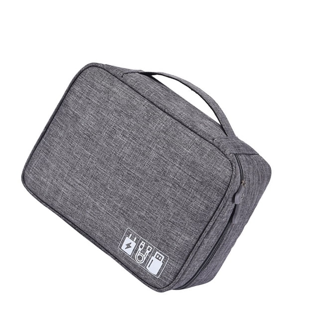 Bearachild Bolsa electrónica para mujer, estuche con cremallera, organizador de cables de gran capacidad, cables de vacaciones, accesorios de Almacenamiento y organización del hogar Gris