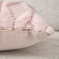 thumbnail image 3 of Pack of 2 Faux Wool Throw Pillow Covers 18x18 Inches Soft Couch Cushion Cover with Velvet Decorative Cushion Cover for Living Room, Bedroom,Car,Office (Light Pink), 3 of 15