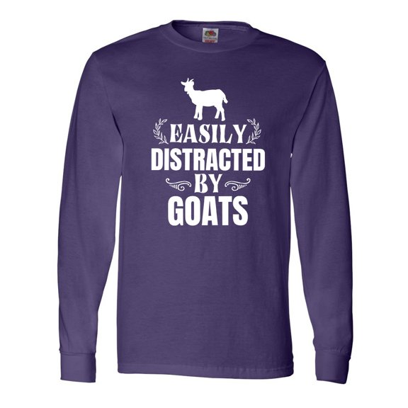 Inktastic Easily Distracted by Goats Long Sleeve T-Shirt