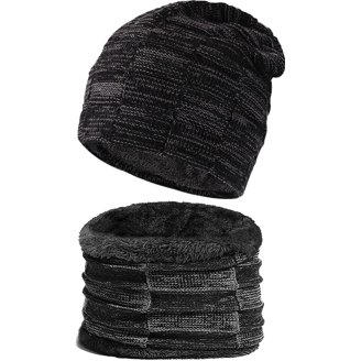 GRNSHTS 2-Pieces Winter Beanie Hat Scarf Set Thick Fleece  display picture 1