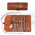 thumbnail image 1 of Bolsa enrollable multiusos para herramientas, bolsa enrollable para llaves, organizador de herramientas de cuero, caja de almacenamiento marrón Soledad Bolsa de bolsas de rollo, 1 of 9