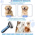 thumbnail image 2 of 2026 New Double-Sided Deshedding Dematting Tool, Undercoat Rake for Dogs & Cats, Extra-Wide Dog Grooming Brush & Deshedder Comb for Long Hair (Blue), 2 of 7