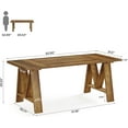 thumbnail image 2 of Tribesigns 63-Inch Rectangle Brown Wood Conference Table Conference Room Table Computer Desk with Sturdy Legs for 4-6 People (1), 2 of 5