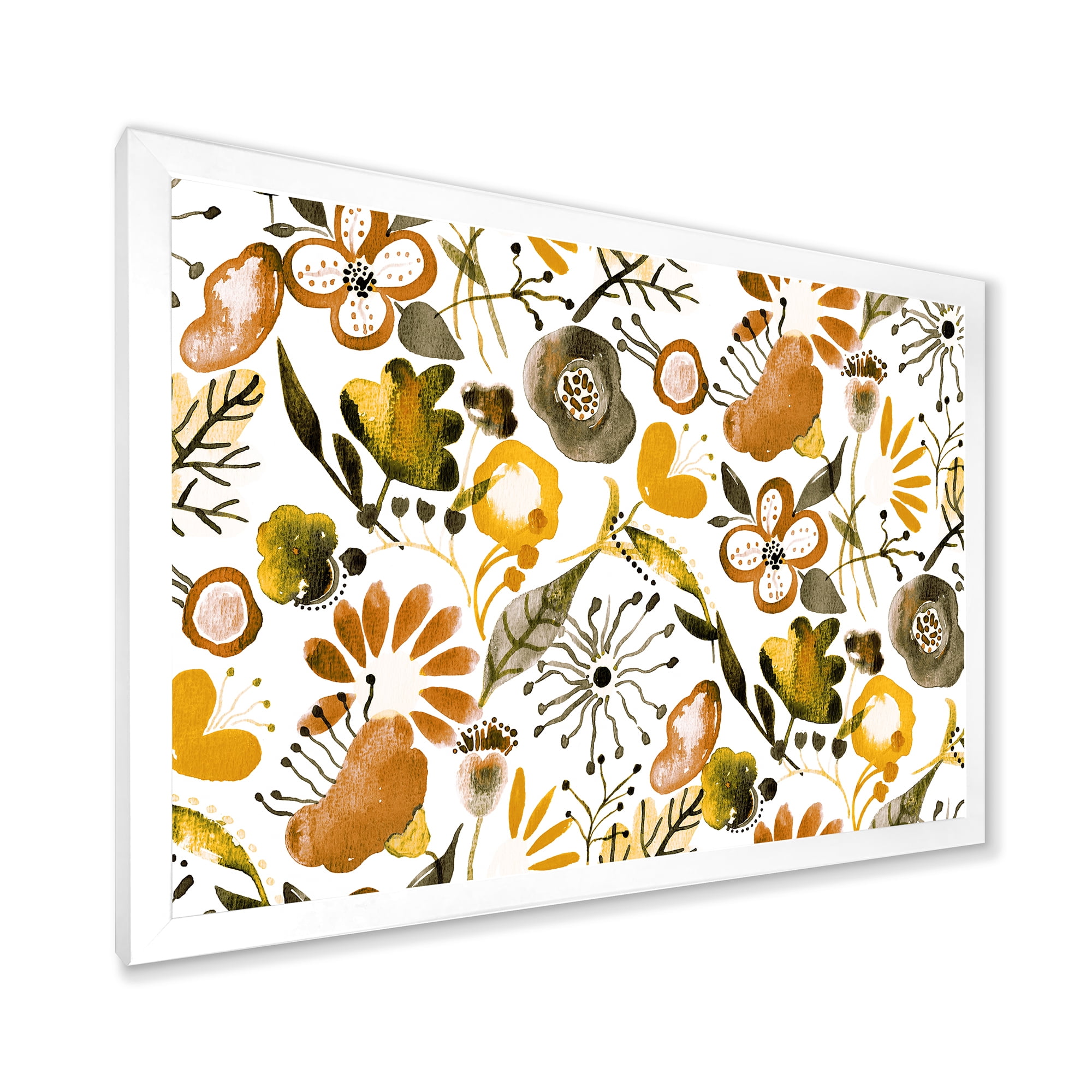 Designart 'Vital Abundance Of Wildflowers I' Modern Framed Art Print