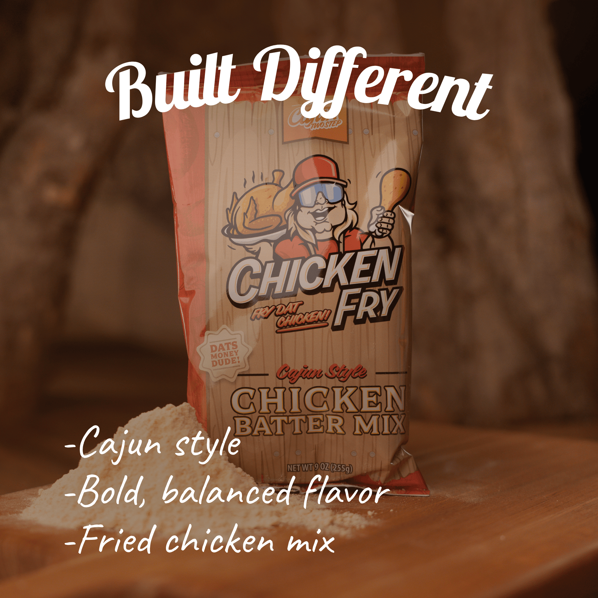 (3 pack) Cajun Two Step Chicken Fry Batter Mix, Shelf-Stable Louisiana Seasoning Mix, 9 oz