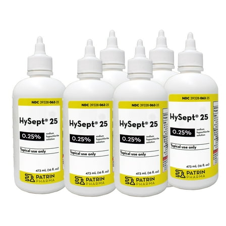 6 Pack - Patrin Pharma Hysept 25 Antimicrobial Wound Cleaner, 16 FL OZ