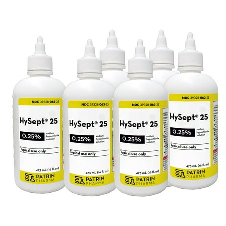 6 Pack - Patrin Pharma Hysept 25 Antimicrobial Wound Cleaner, 16 FL OZ