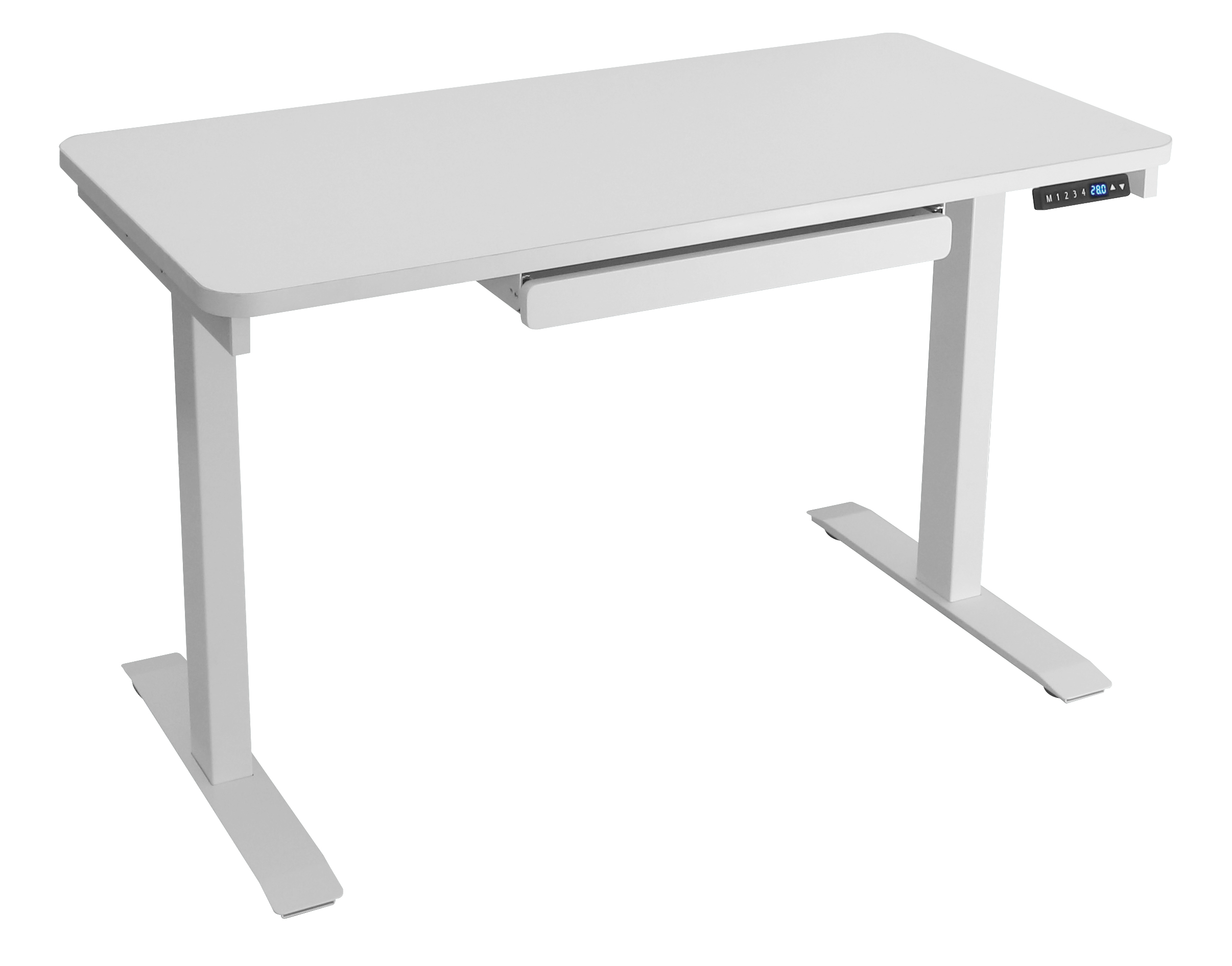 Motionwise White Electric Height Adjustable Standing Desk, 24”x48", Height Adjustable 28"-48" with 4 pre-set height adjustments and USB Charge Port, Multiple Colors - image 3 of 14