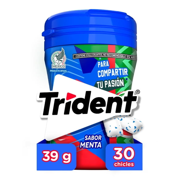 Goma de mascar Trident sin azúcar sabor a menta 39 g
