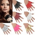 thumbnail image 4 of NIBOLOG Women Ladies Fashion Half Finger Faux Leather Short-Figures Gloves Half Palm, 4 of 8