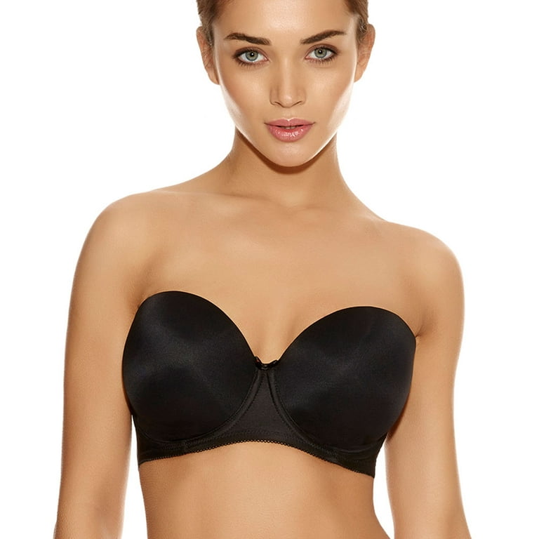 Freya Lingerie Deco Moulded Underwire Strapless Bra 4233 Black 34G 